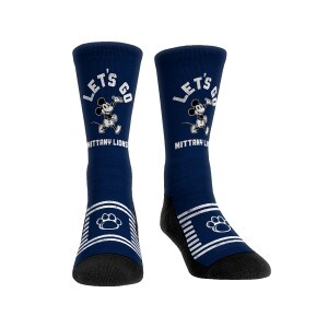 navy youth socks with Let's Go Nittany Lions, Mickey Mouse, and paw print